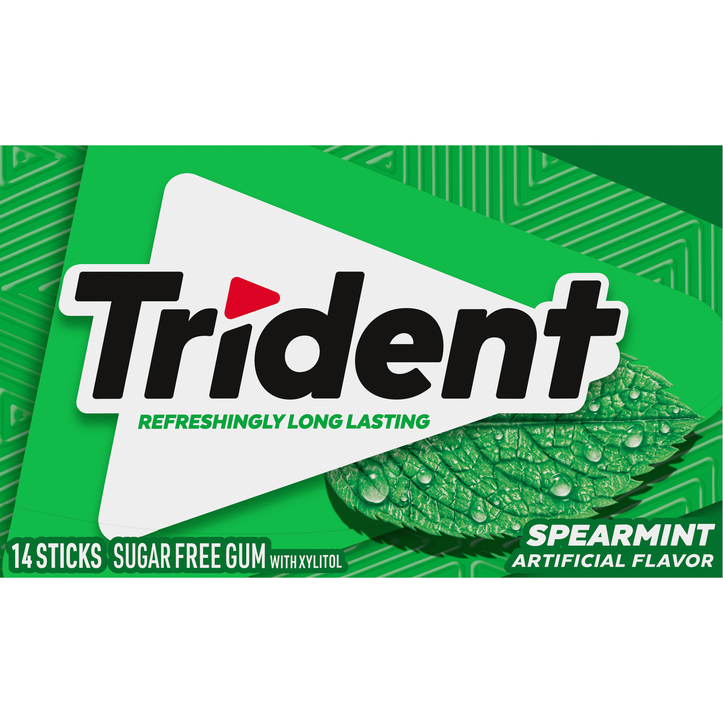 Trident Spearmint Sugar Free Gum, 14 Pieces-thumbnail-1