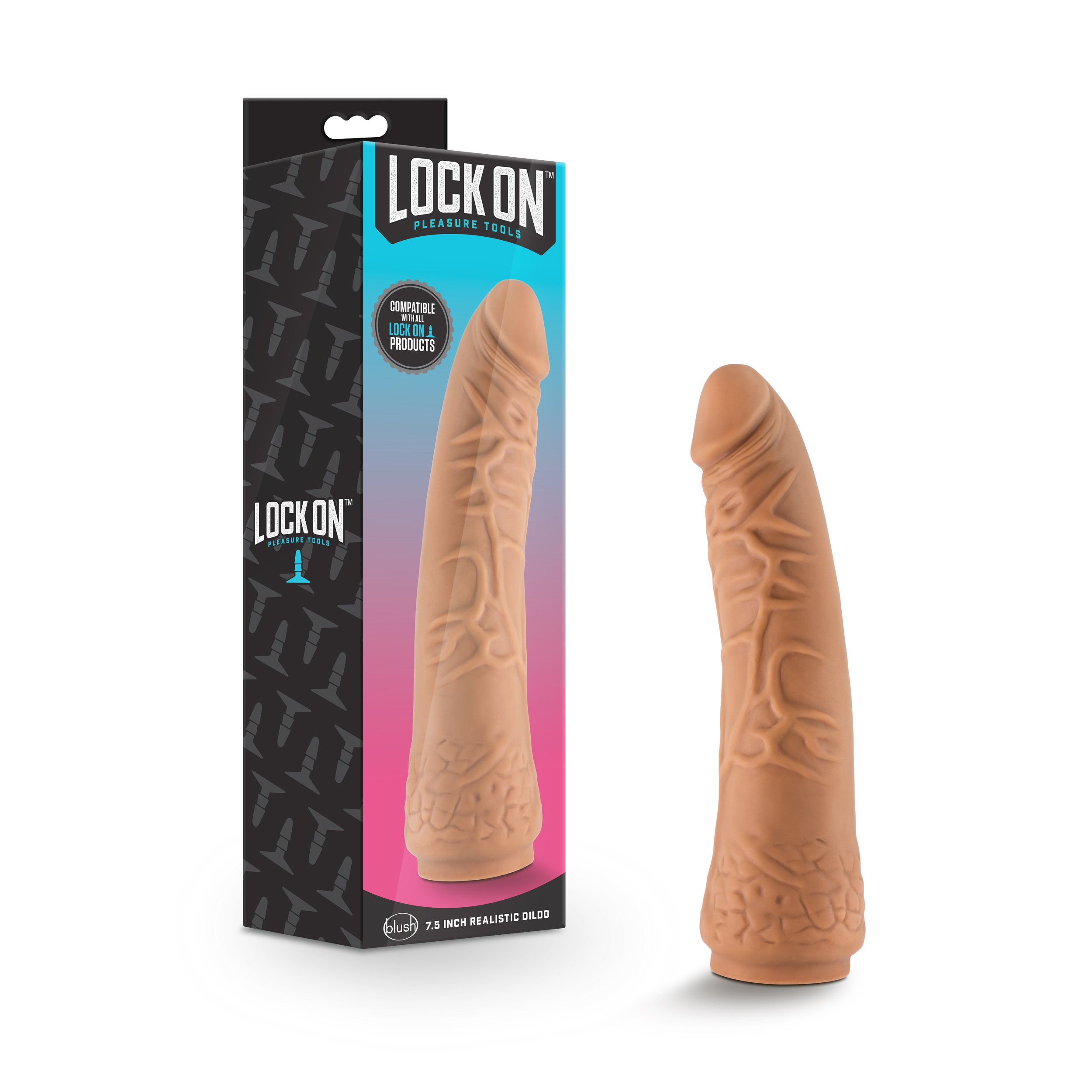 Blush Lock On Realistic Mocha 7.5-Inch Long Dildo With Lock On Base