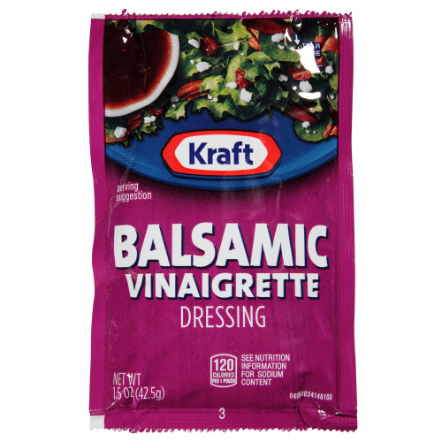  Kraft Balsamic Vinaigrette Salad Dressing Extra Virgin Olive Oil 60 ct Casepack 1.5 oz Packets 