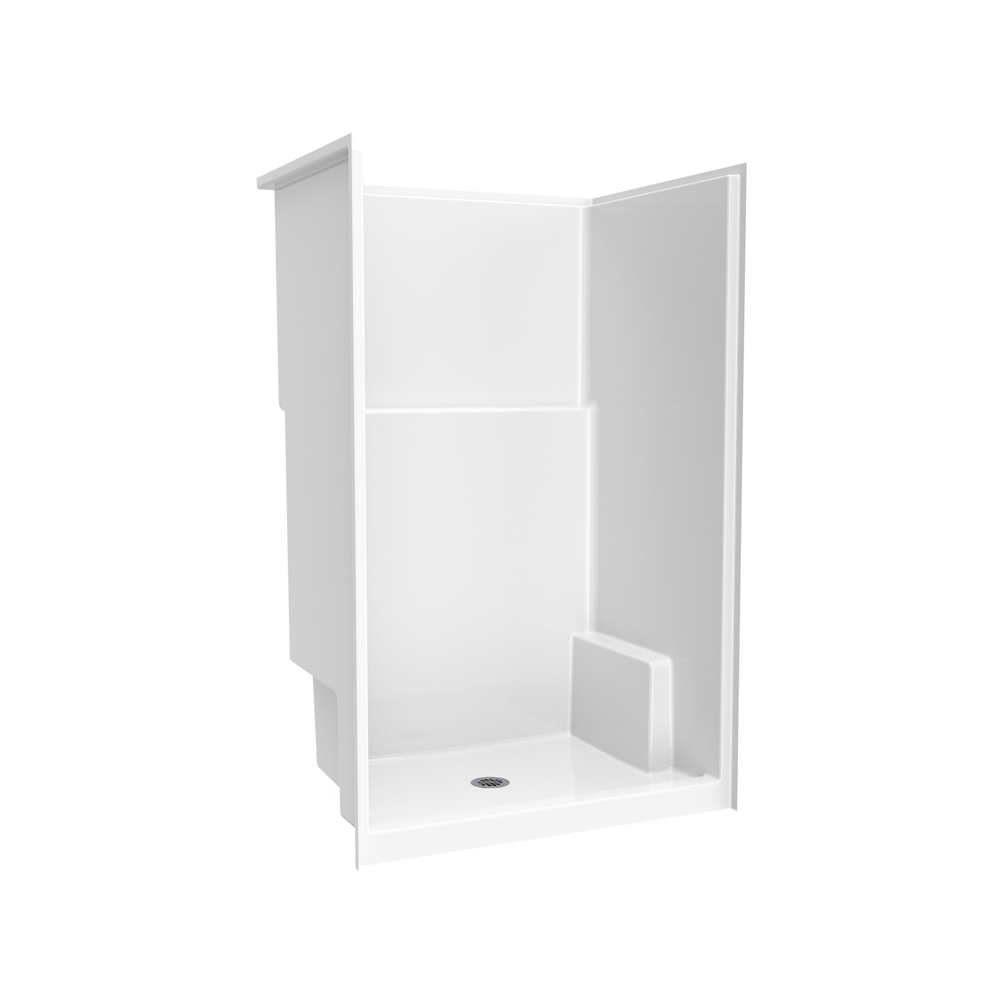Icon SH4836 AcrylX™ Alcove Center Drain One-Piece Shower in White view 2