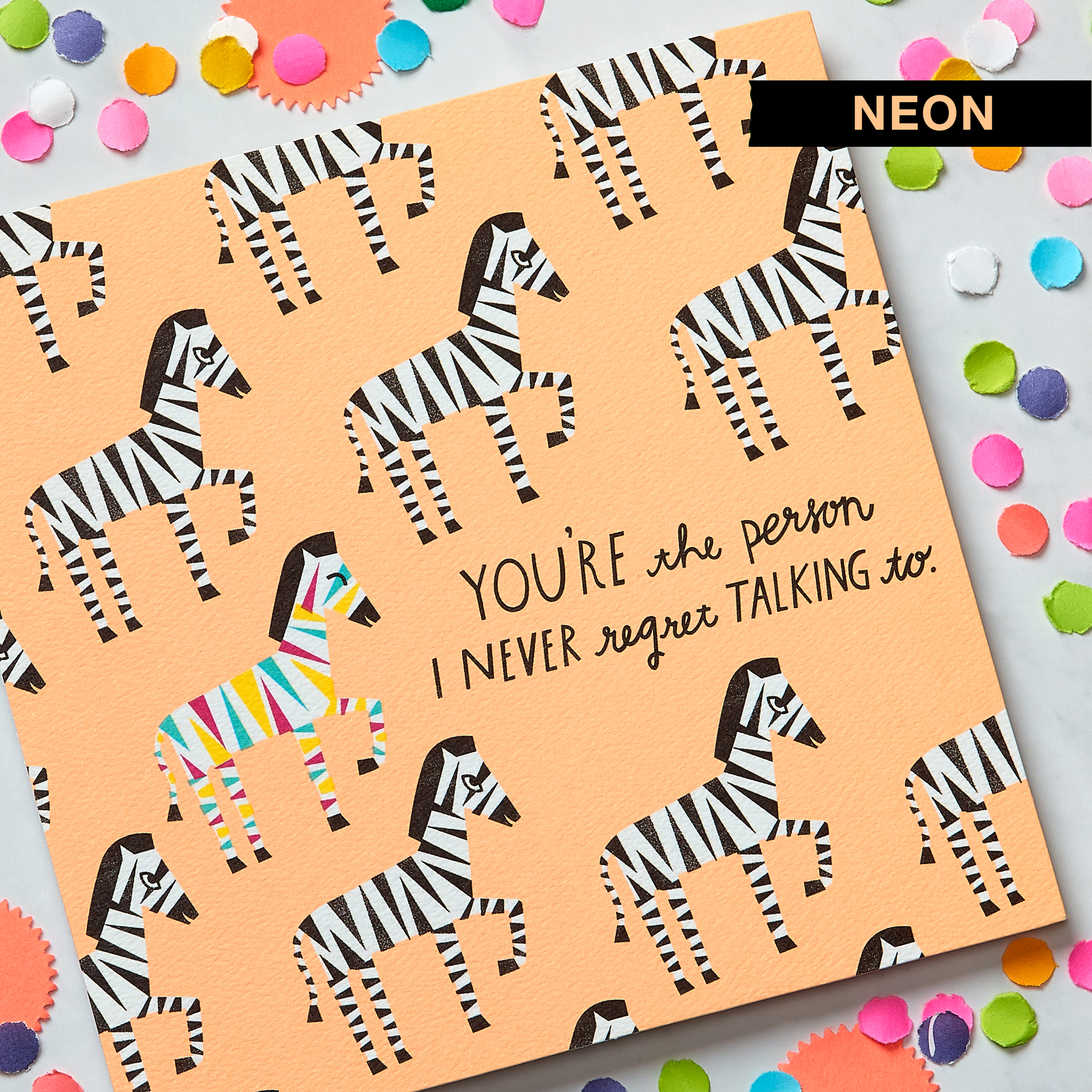 Zebras Greeting Card - Thinking of You, Thank You, Friendship image