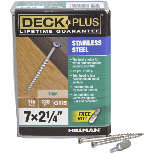 Deck Plus 305 Stainless Steel Trim Screws (7 x 21/4")