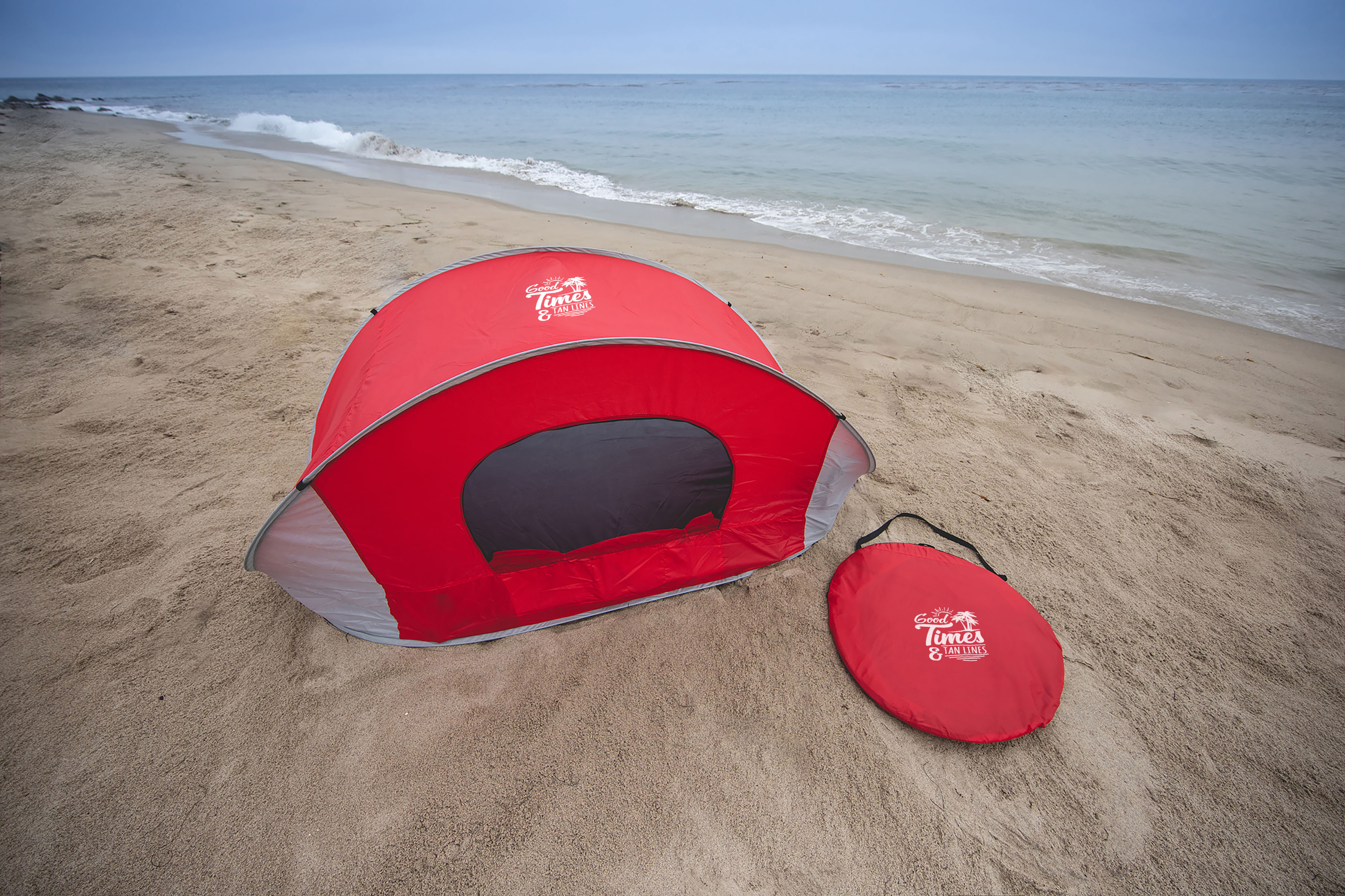 Beach Sayings Good Times & Tan Lines - Manta Portable Beach Tent