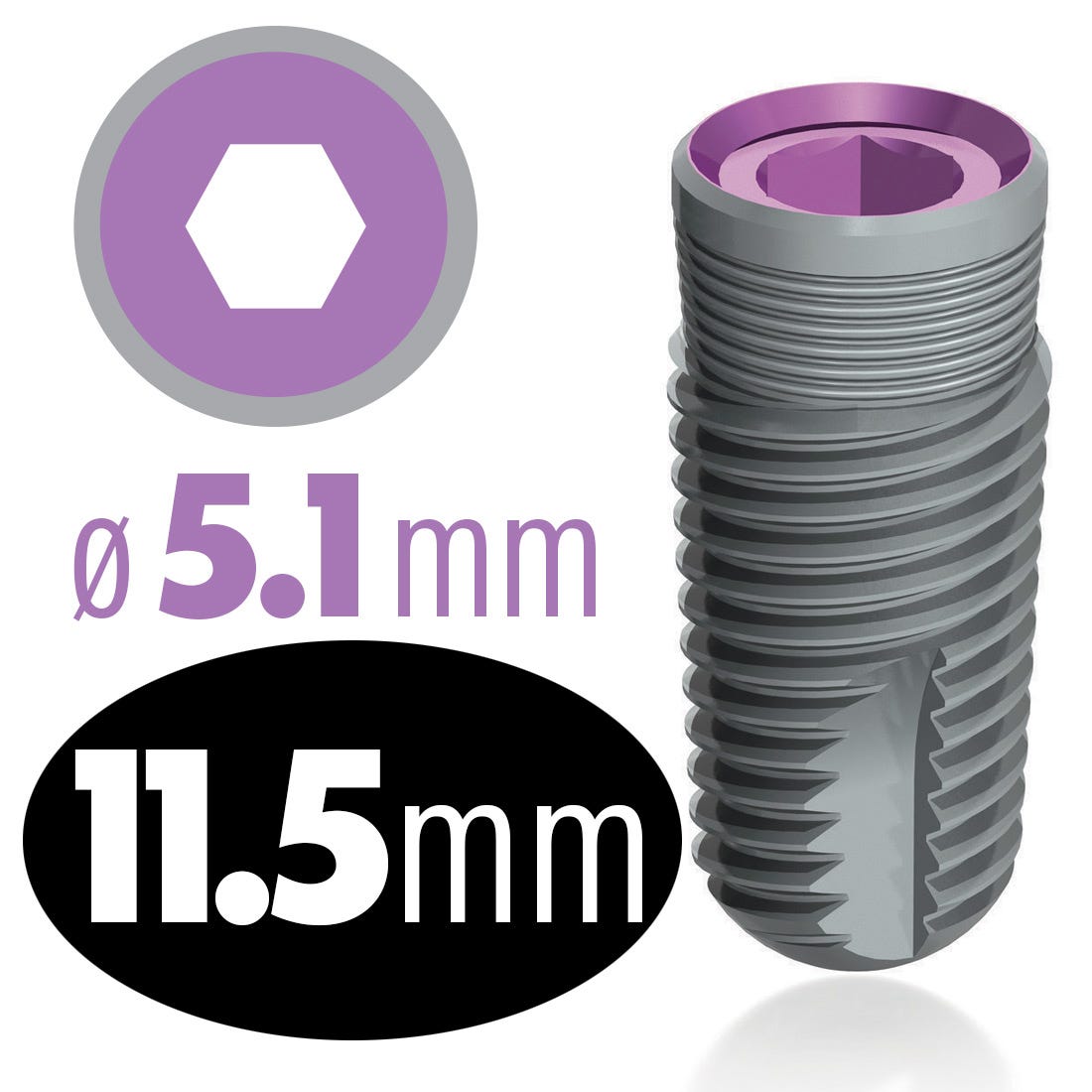 infinity Internal Hex Implant 5.1mm x 11.5mm