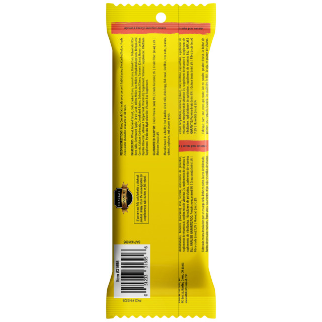 Back-Image showing Crunch Sticks Apricot & Cherry Flavor