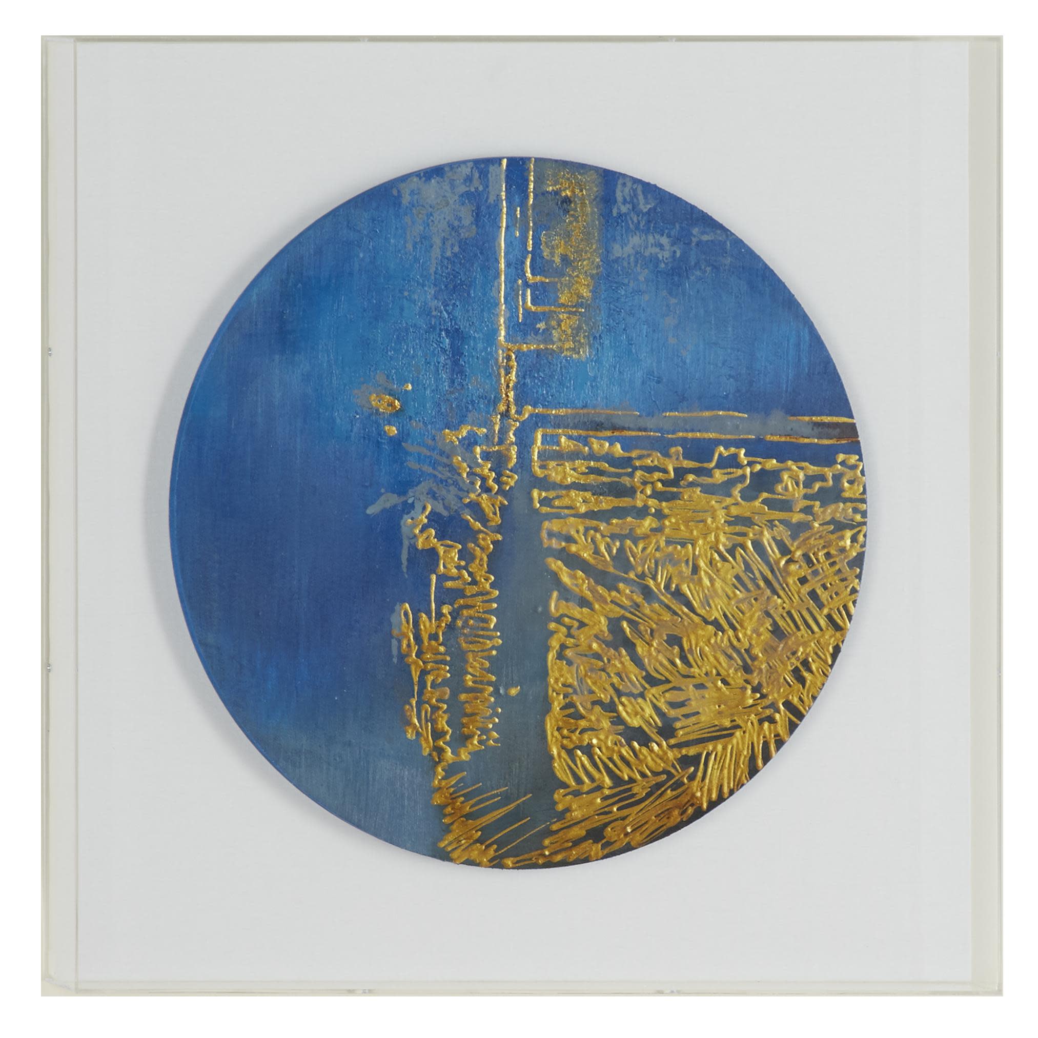 Blue Acrylic Plastic Abstract Handmade Wall Decor, 24" x 2" x 24"