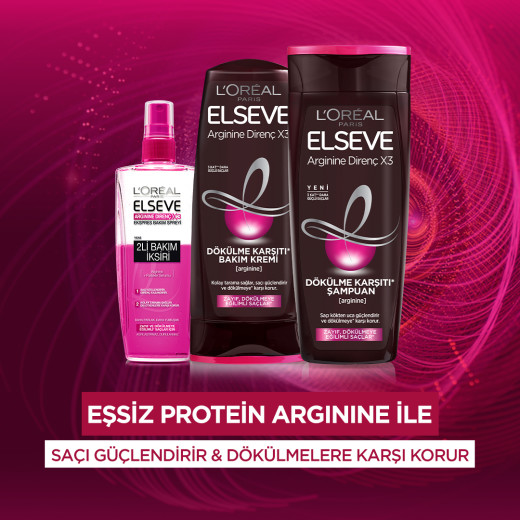 l'oréal paris elseve arginine direnç x3 dökülme karşıtı şampuan 2'si 1 arada 450 ml