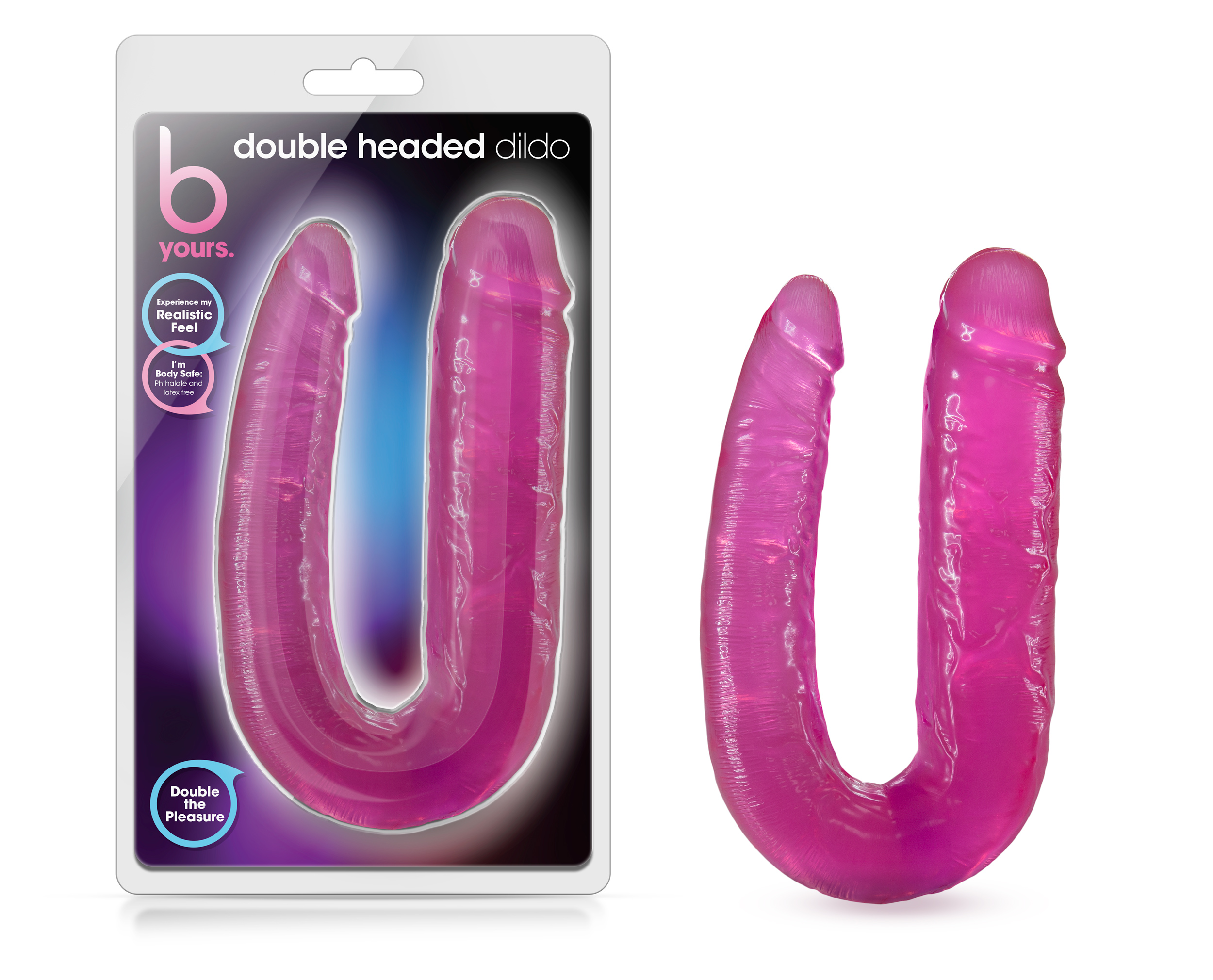 Blush B Yours U-Shaped Double Sided Pink 18-Inch Long Double Dildo