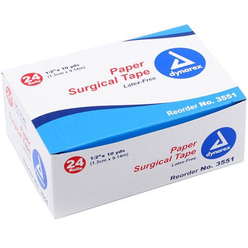 Surgical Tape Paper 1/2" x 10Yds  - 24/Box