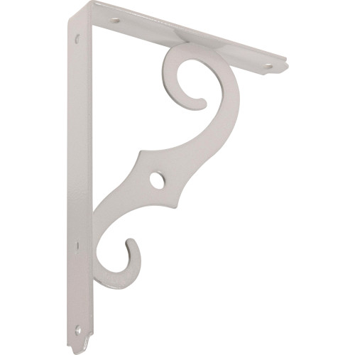 Hardware Essentials Ornamental Shelf Bracket Antique White (8" x 51/2")