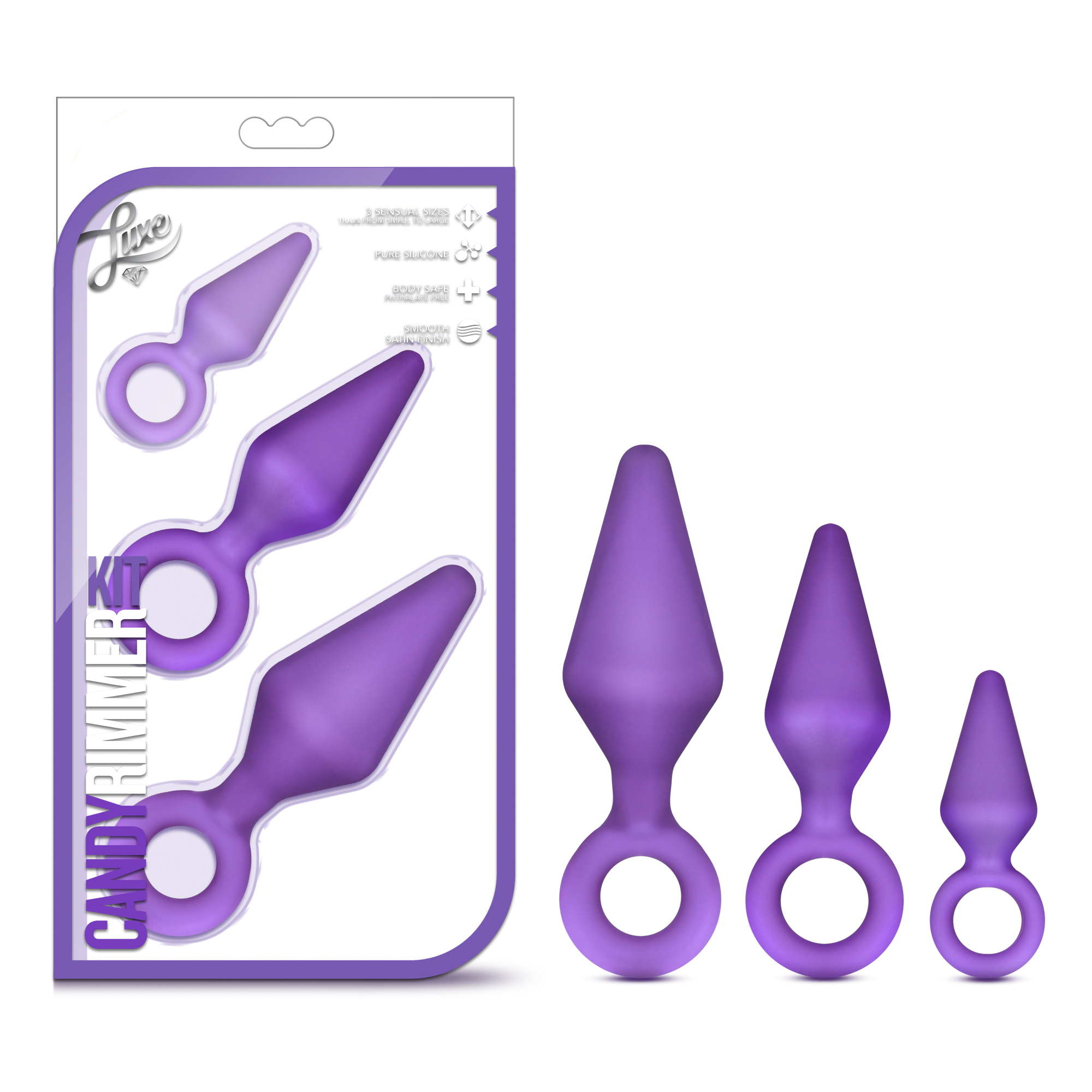 Blush Luxe Candy Rimmer Kit Purple Anal Plug With Handle