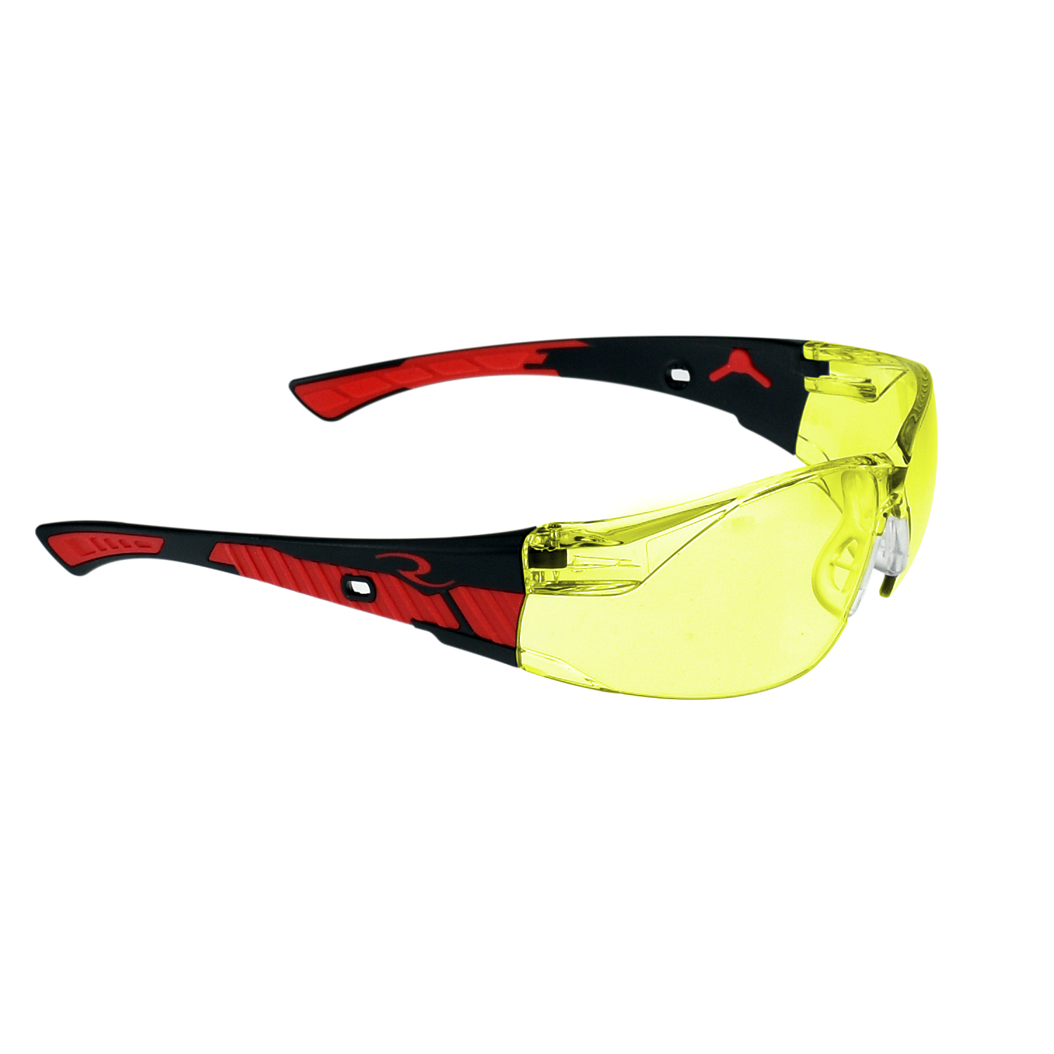 Obliterator Safety Eyewear - Black/Red Frame - Amber Lens
