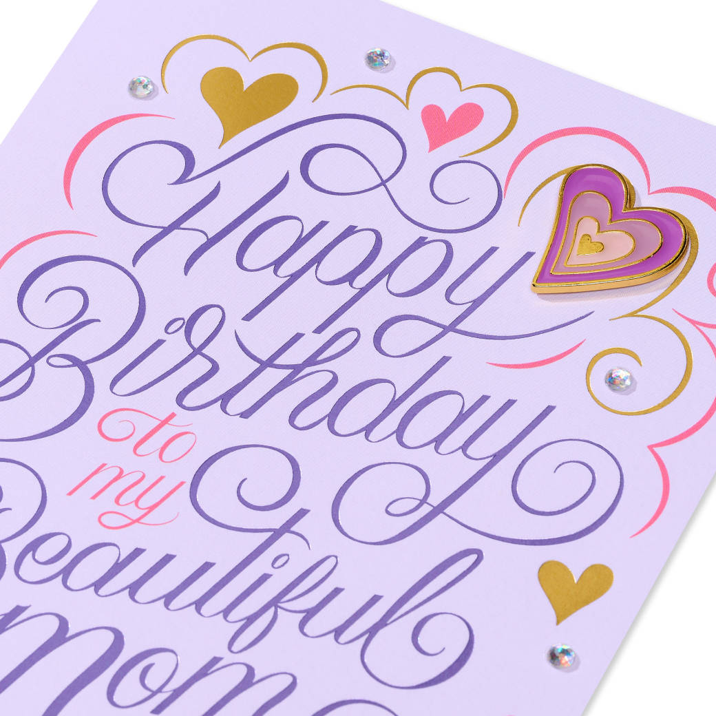 Better Person Birthday Greeting Card for Mom with Heart Pin Image 5