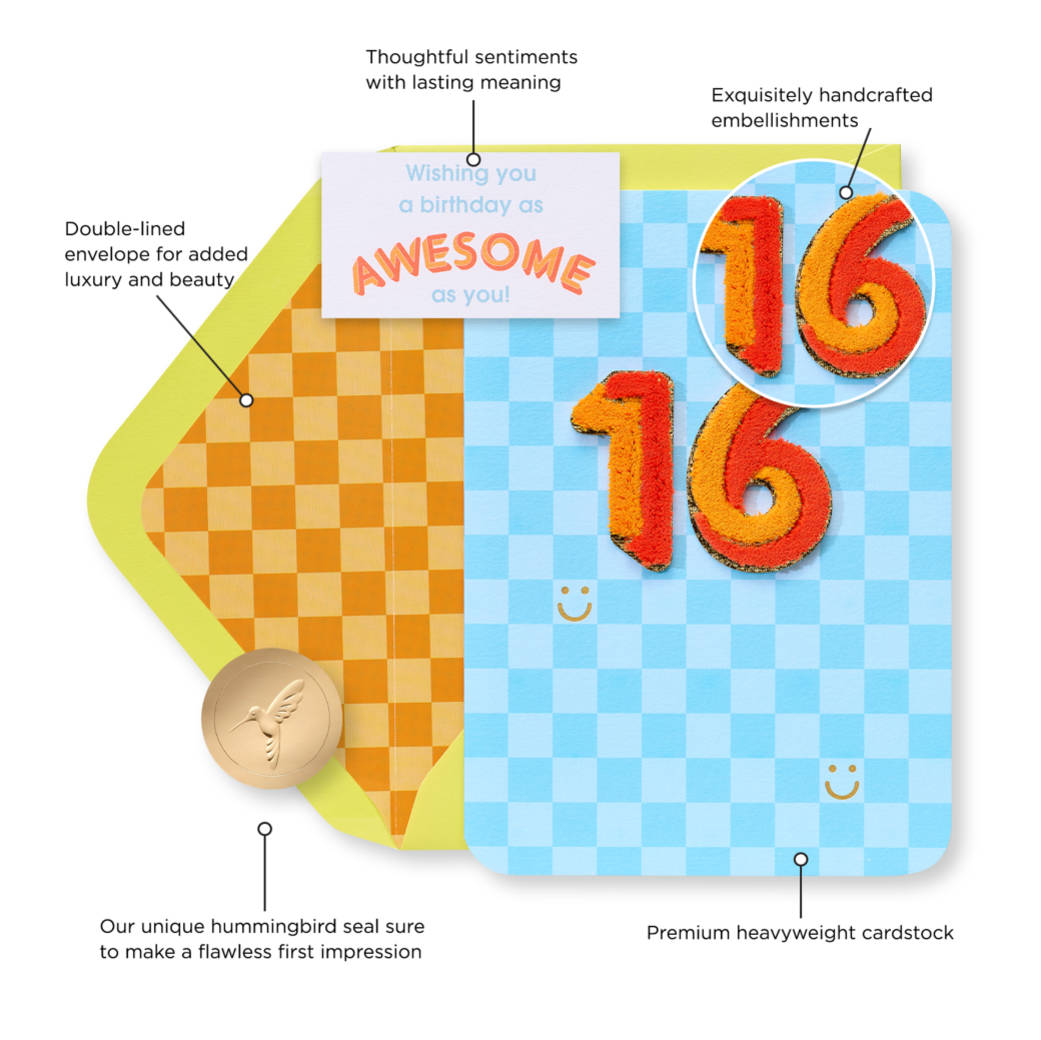 As Awesome As You Retro 16th Birthday Greeting Card