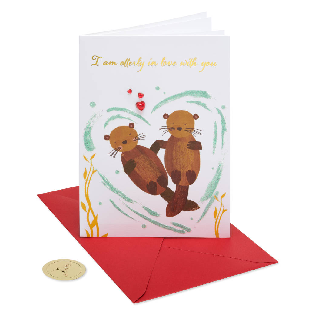 Otterly in Love Romantic Valentine's Day Greeting Card