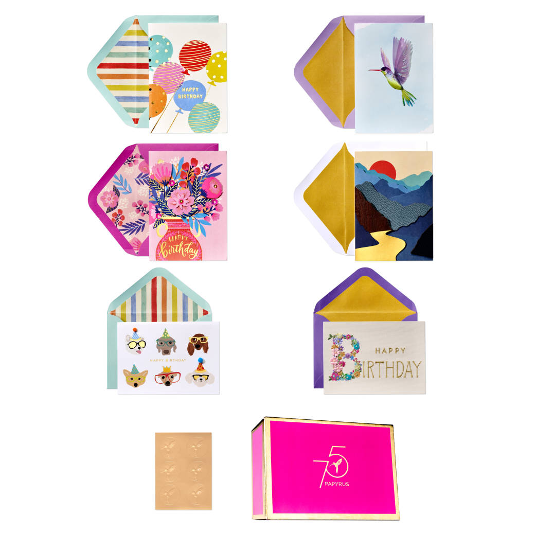 75th Anniversary Greeting Card Assortment with Keepsake Box, 6-count