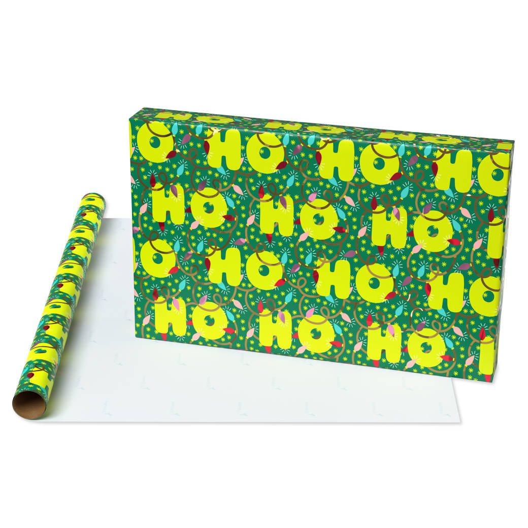 Celestial Evergreen and Stars Christmas Wrapping Paper Rolls, 3 Rolls