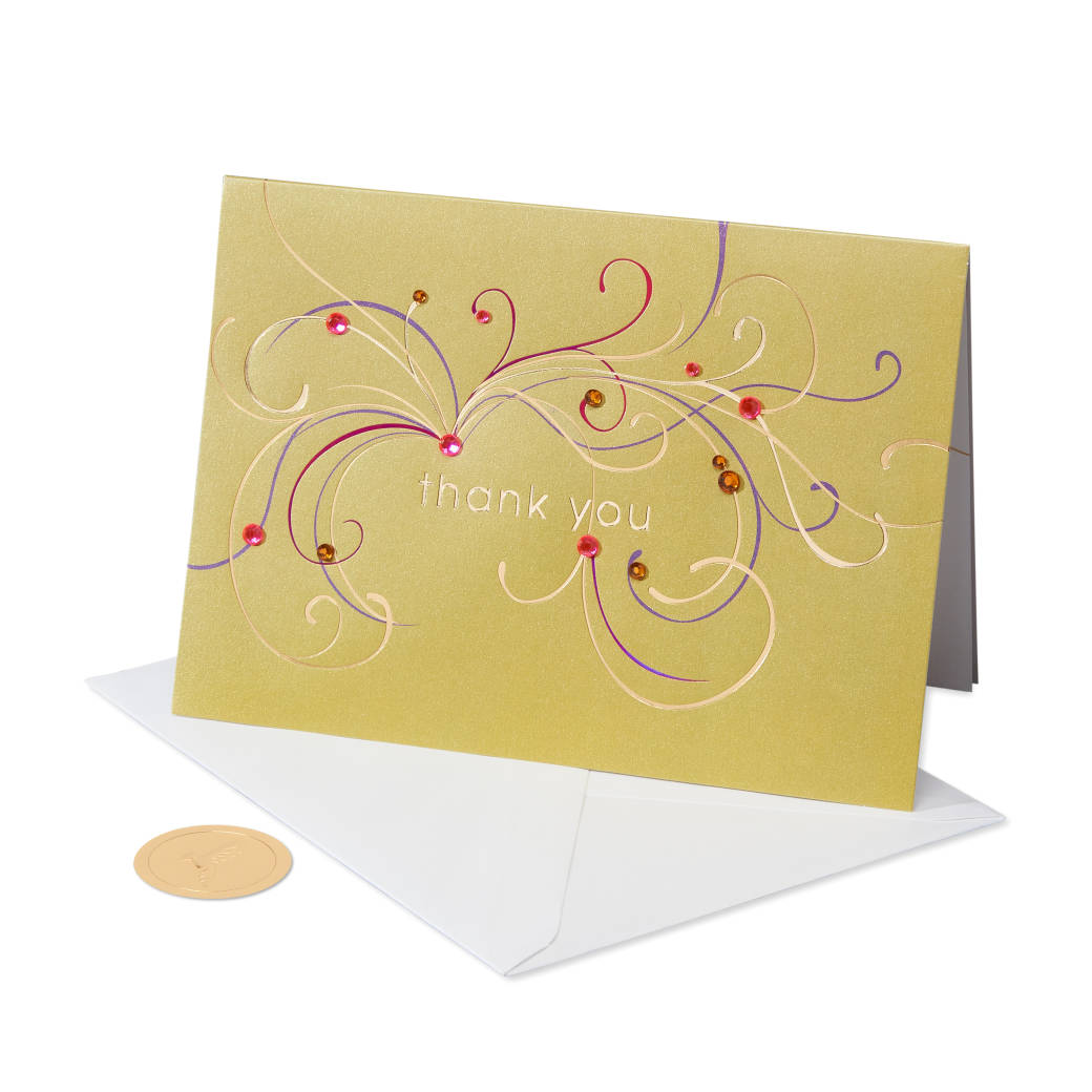 Flourishing Gems Blank Thank You Greeting Card