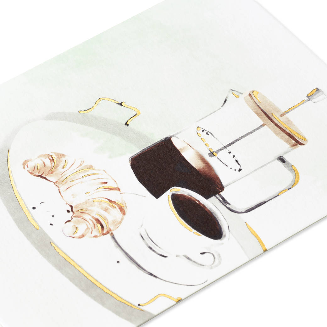 Coffee and Croissant Blank Greeting Card Image 5