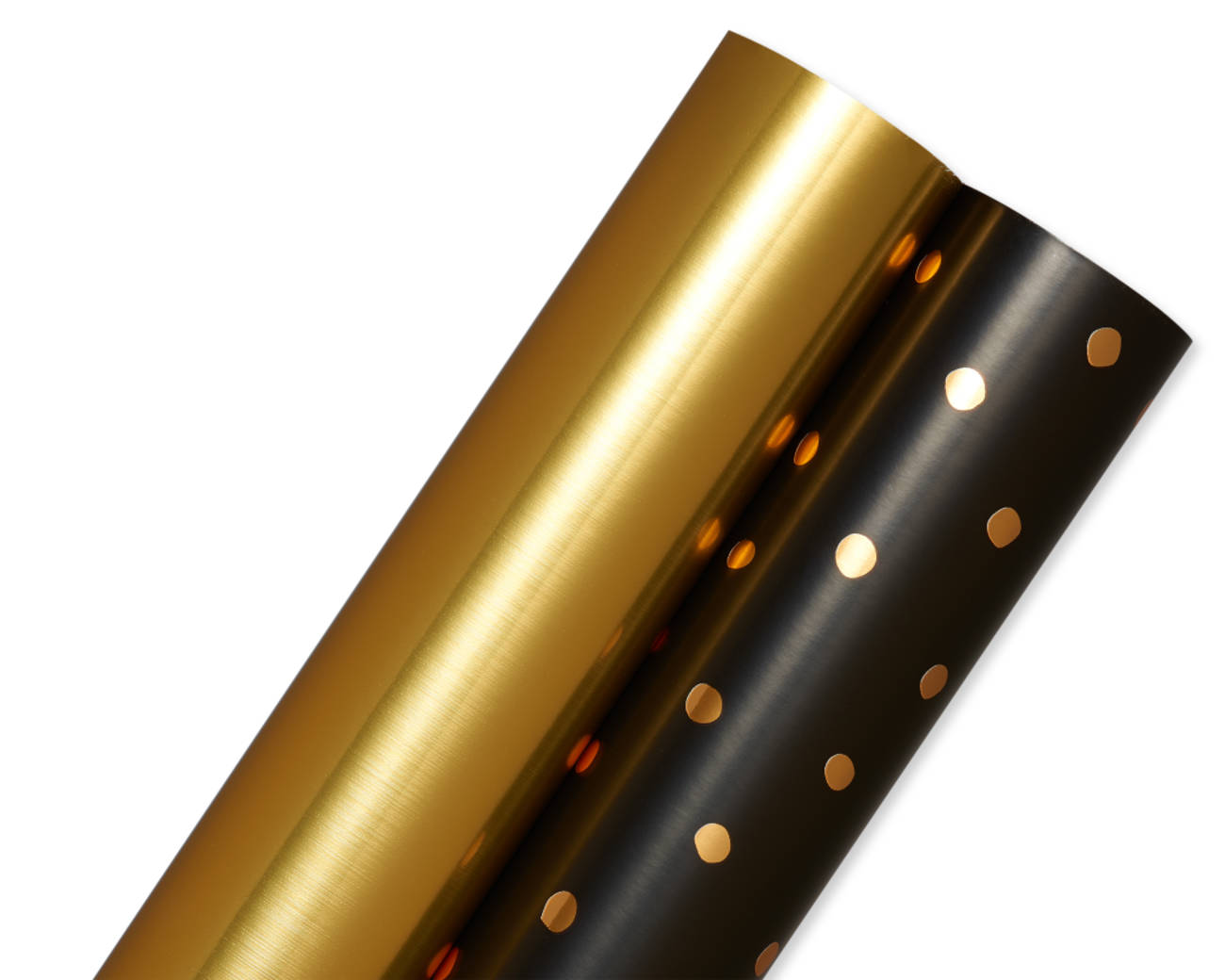 Gold Dot and Solid Gold Holiday Wrapping Paper Bundle, 2 Rolls Image 4