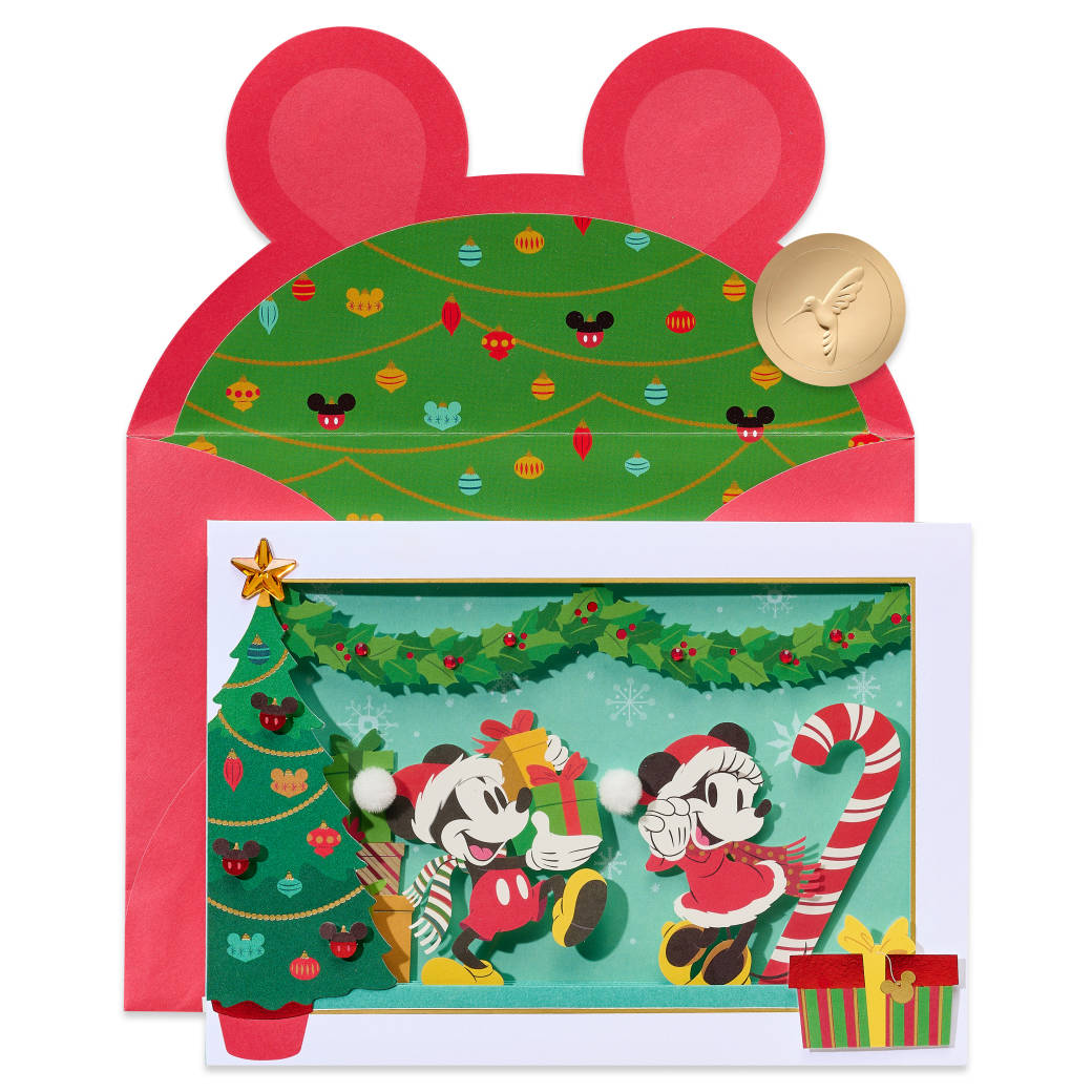 Very Merry Christmas Mickey and Minnie Disney Christmas Greeting Card