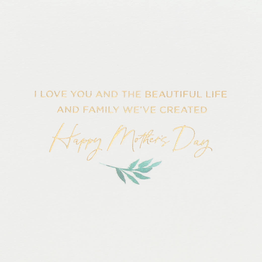 Beautiful Life and Family Mothers Day Greeting Card for Wife Image 3