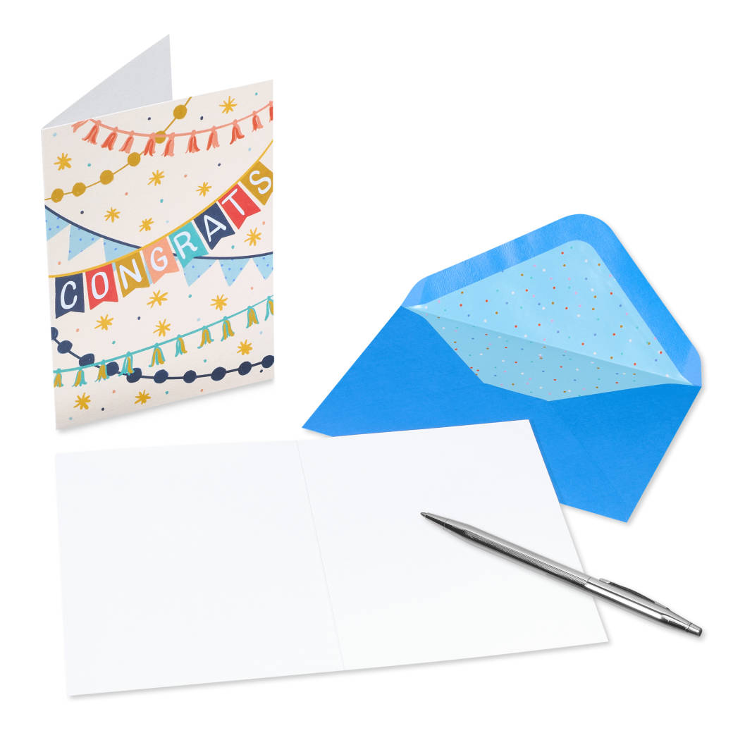 Congratulations Designs Graduation Cards Pack with Envelopes, 20-Count