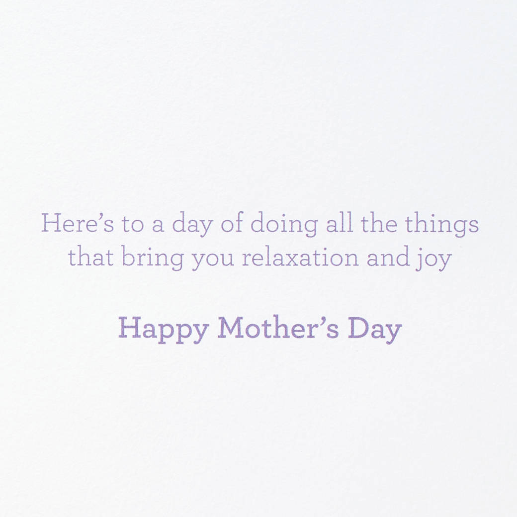 Relaxation and Joy Mothers Day Greeting Card Image 3