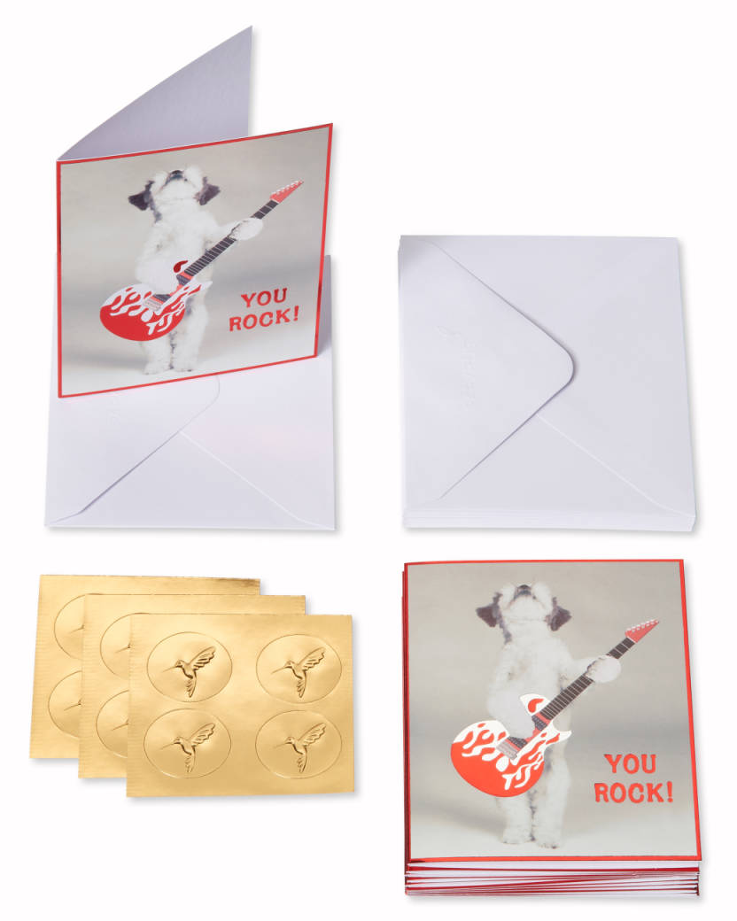 Dog with Guitar Blank Note Cards with Envelopes, 12-Count Image 2