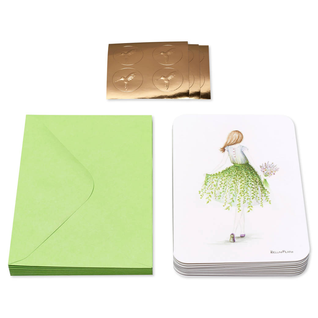 Floral Girl Greeting Cards with Envelopes Image 4