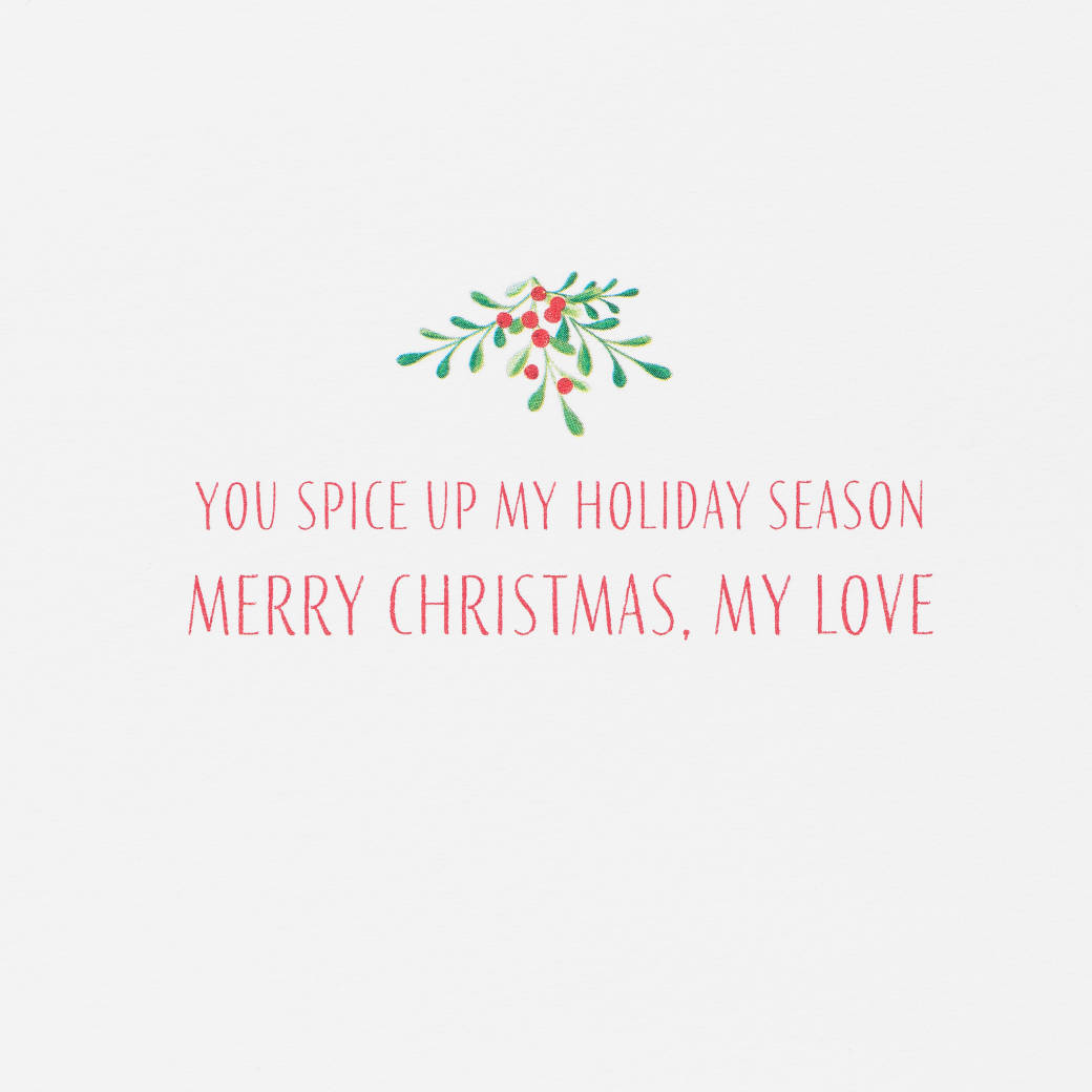 You Spice up my Holiday Season Romantic Christmas Greeting Card Image 3