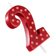 Red Polka Dots Number 2 Birthday Candle 1-Count