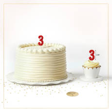 Red Polka Dots Number 3 Birthday Candle 1-Count