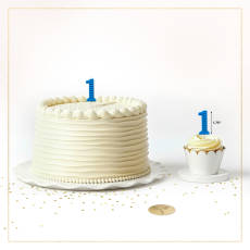 Blue Stripes Number 1 Birthday Candle 1-Count