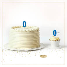 Blue Stripes Number 0 Birthday Candle 1-Count