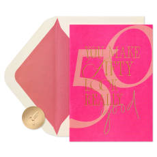 Really Good Pink 50th Birthday Greeting Card