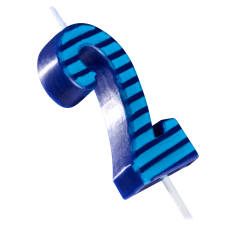 Blue Stripes Number 2 Birthday Candle 1-Count