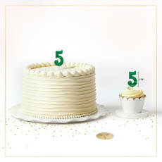 Green Stripes Number 5 Birthday Candle 1-Count
