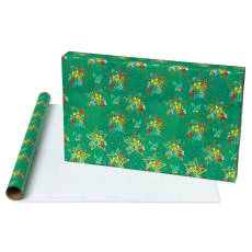 Celestial Evergreen Christmas Wrapping Paper Rolls, 3 Rolls