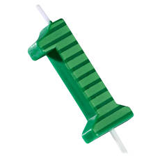 Green Stripes Number 1 Birthday Candle 1-Count