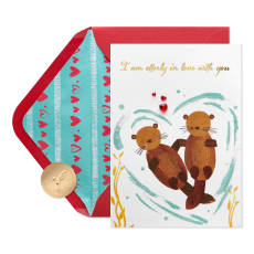 Otterly in Love Romantic Valentine's Day Greeting Card