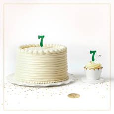 Green Stripes Number 7 Birthday Candle 1-Count