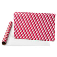 Candy Canes, Red + White Stripes, Hot Cocoa + Treats Holiday Wrapping Paper Bundle, 3 Rolls Image 2