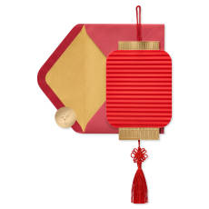 Red Lantern Blank Lunar New Year Greeting Card Image 1