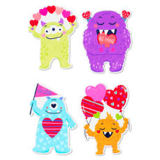 Monster Hearts Valentine's Day Cards for Kids, 20-Count, 1 Sticker Sheet