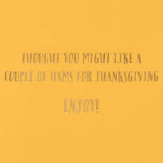 Couple of Hams Funny Thanksgiving Greeting Card Image 3