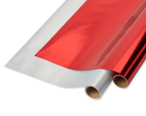 Red and Silver Holiday Wrapping Paper Bundle, 2 Rolls Image 1