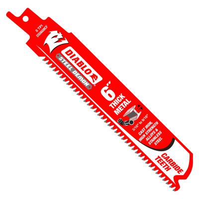 6 in. / 152mm Steel Demon Carbide Recip Blades for Thick Metal Cutting
