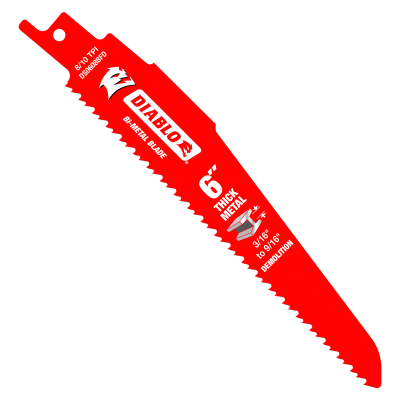 6 in. / 152mm Bi-Metal Recip Blade for Thick Metal/Demolition (5-Pack)