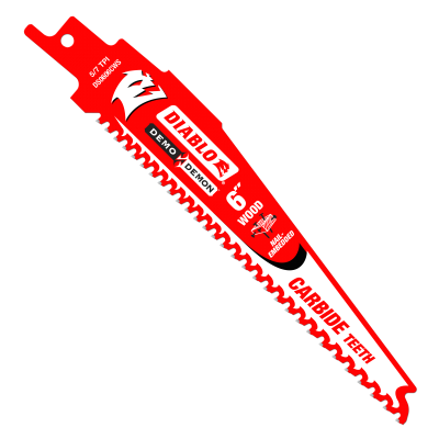 6 in. / 152mm Demo Demon Carbide Recip Blade for Nail-Embedded Wood